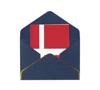 HCVXBSA Cartes vierges avec enveloppes, motif drapeau du Danemark, carte de vœux scintillante de qualité supérieure pour anniversaire, Noël, mariage, 10,2 x 15,2 cm, bleu