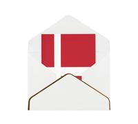 HCVXBSA Cartes vierges avec enveloppes, motif drapeau du Danemark, carte de vœux scintillante de qualité supérieure pour anniversaire, Noël, mariage, 10,2 x 15,2 cm, blanc
