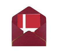 HCVXBSA Cartes vierges avec enveloppes, motif drapeau du Danemark, note scintillante de qualité supérieure pour anniversaire, Noël, mariage, 10,2 x 15,2 cm, rouge foncé