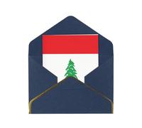 HCVXBSA Cartes vierges avec enveloppes, motif drapeau du Liban, carte de vœux scintillante de qualité supérieure pour anniversaire, Noël, mariage, 10,2 x 15,2 cm, bleu
