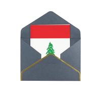 HCVXBSA Cartes vierges avec enveloppes, motif drapeau du Liban, carte de vœux scintillante de qualité supérieure pour anniversaire, Noël, mariage, 10,2 x 15,2 cm, noir