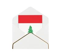HCVXBSA Cartes vierges avec enveloppes, motif drapeau du Liban, pour toutes les occasions, note scintillante de qualité supérieure pour anniversaire, Noël, mariage, 10,2 x 15,2 cm, blanc
