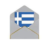 HCVXBSA Cartes vierges avec enveloppes, motif drapeau grec, pour toutes les occasions, note scintillante de qualité supérieure pour anniversaire, Noël, mariage, 10,2 x 15,2 cm, gris clair