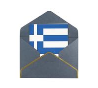 HCVXBSA Cartes vierges avec enveloppes motif drapeau grec pour toutes les occasions, note scintillante de qualité supérieure pour anniversaire, Noël, mariage, 10,2 x 15,2 cm, noir