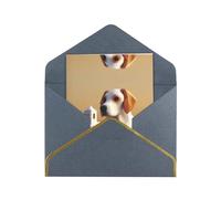 HCVXBSA Cartes vierges avec enveloppes - Motif petit chien de chasse - Pour toutes les occasions - Pour anniversaire, Noël, mariage - 10,2 x 15,2 cm - Noir