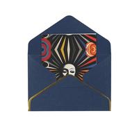 HCVXBSA Cartes vierges avec enveloppes sur fond de cirque, rétro futurisme - Note scintillante de qualité supérieure pour anniversaire, Noël, mariage, 10,2 x 15,2 cm - Bleu