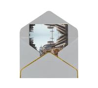HCVXBSA Cartes vierges Docking at the port of the Giant Ship avec enveloppes pour toutes les occasions, note scintillante de qualité supérieure pour anniversaire, Noël, mariage, 10,2 x 15,2 cm