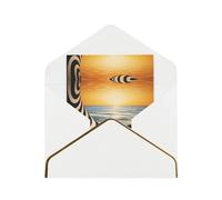 HCVXBSA Cartes vierges « The beach at sunset » avec enveloppes, pour toutes les occasions, note scintillante de qualité supérieure pour anniversaire, Noël, mariage, 10,2 x 15,2 cm, blanc