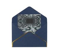 HCVXBSA concentric circles Cartes vierges avec enveloppes pour toutes les occasions - Note scintillante de qualité supérieure pour anniversaire, Noël, mariage (10,2 x 15,2 cm, bleu)
