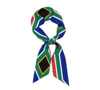 HCVXBSA Foulard carré en satin pour femme Motif drapeau de l'Afrique du Sud 119,1 x 7,9 cm, noir, taille unique