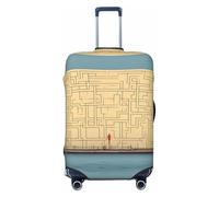 HCVXBSA Housse de protection élastique lavable pour valise de 45,7 à 81,3 cm, accessoires de voyage « Enter the maze of thinking », noir, Small