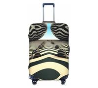 HCVXBSA Housse de protection élastique lavable pour valise de 45,7 à 81,3 cm, accessoires de voyage Zebra Op Art1, noir, X-Large