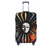 HCVXBSA Housse de protection élastique lavable pour valise de 45,7 à 81,3 cm, fond de cirque, rétro futurisme, accessoires de voyage, noir, Large