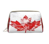 HCVXBSA Trousse de maquillage pour femme - Brosse de toilette - Soins de la peau - Organisateur de voyage - Grand sac à main de maquillage - Accessoires rétro - Drapeau du Canada, blanc, One Size