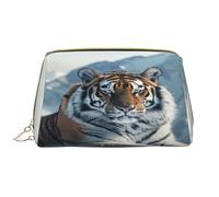 HCVXBSA Trousse de maquillage pour femme - Brosse de toilette - Soins de la peau - Organisateur de voyage - Grand sac à main de maquillage - Accessoires - Un tigre froid comme de la glace, blanc, One