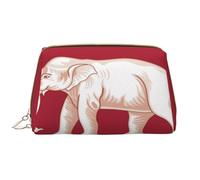 HCVXBSA Trousse de maquillage pour femme - Brosse de toilette - Soins de la peau - Organisateur de voyage - Grand sac à main de maquillage - Accessoires - Drapeau de la souveraineté siamoise, blanc