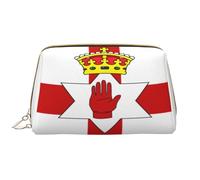 HCVXBSA Trousse de maquillage pour femme - Brosse de toilette - Soins de la peau - Organisateur de voyage - Grand sac à main de maquillage - Accessoires - Drapeau de l'Irlande du Nord, blanc, One Size