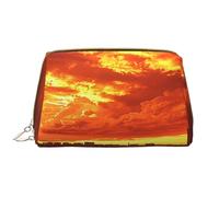 HCVXBSA Trousse de maquillage pour femme - Brosse de toilette - Soins de la peau - Organisateur de voyage - Grand sac à main de maquillage - Accessoires - Panorama coucher de soleil, blanc, One Size