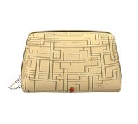 HCVXBSA Trousse de maquillage pour femme - Brosse de toilette - Soins de la peau - Organiseur de voyage - Grand sac à main de maquillage - Accessoires - Entrez dans le labyrinthe de la pensée, blanc