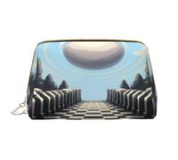 HCVXBSA Trousse de maquillage pour femme - Brosse de toilette - Soins de la peau - Organiseur de voyage - Grand sac à main de maquillage - Accessoires d'échec, blanc, One Size