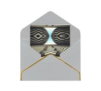 HCVXBSA Zebra Op Art1 Cartes vierges avec enveloppes pour toutes les occasions, note scintillante de qualité supérieure pour anniversaire, Noël, mariage, 10,2 x 15,2 cm, gris clair