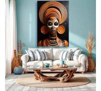 HCXPPSU Tableau représentant des femmes afro-américaines - Impression sur toile de style scandinave moderne, affiche élégante pour la décoration intérieure du salon (70 x 100 cm/sans cadre)