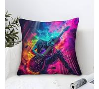 HCXXAOEYP Guitare 3D Imprimé Taie d'oreiller Musique Rock Housse Coussin Literie Cadeau Microfibre pour Decoration Canapé,lit,Chaise 40x40cm
