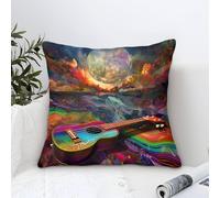 HCXXAOEYP Guitare 3D Imprimé Taies d'oreiller Musique Rock Housse Coussin Literie Cadeau Microfibre pour Canapé Lits Chaises Voiture Salon Maison Décor 50x50cm