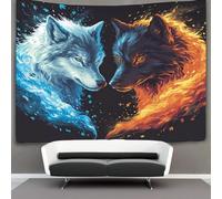 HCXXAOEYP Le loup Tapisserie Tapisseries Peinture animalière sauvage Wall-hanging Esthétique Art Mural Pour Chambre À Coucher Salon Dortoir, Studio Room 150cmx200cm