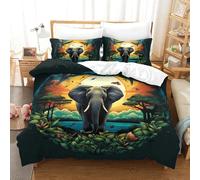 HCXXAOEYP Les éléphants Housse De Couette Microfibre Housses De Couettes avec Taie d'oreiller 3D Imprimé Parure De Lit, pour Adulte Enfant Filles Garcons Double（200x200cm）