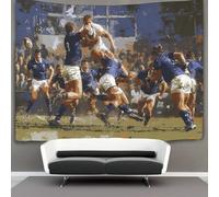 HCXXAOEYP Rugby Tapisserie Tapisseries Compétition sportive Tenture Murale S Couverture Plafond Décoration Chambre Dortoir Fête 180cmx230cm