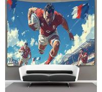 HCXXAOEYP Rugby Tapisserie Tapisseries Compétition sportive Wall-hanging Couverture Décoration Couverture MuraleTapisseries Décoration Intérieure 130cmx150cm