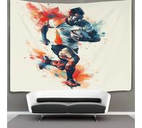 HCXXAOEYP Rugby Tapisserie Tapisseries Compétition sportive Wall-hanging Couvre-lit Plafond Couverture MuraleTapisseries Décoration Intérieure 150cmx200cm