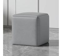 HczioN 5 en 1 Cube Nesting Ottoman Sofa Chair, Tabourets empilables, Pouf carré en Tissu technologique, Repose-Pieds avec roulettes pivotantes pour Le Salon, la Salle à Manger (Color : Light Gray,