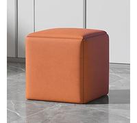 HczioN 5 en 1 Cube Nesting Ottoman Sofa Chair, Tabourets empilables, Pouf carré en Tissu technologique, Repose-Pieds avec roulettes pivotantes pour Le Salon, la Salle à Manger (Color : Orange, Siz