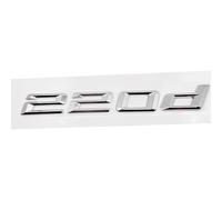 HCZION ABS adapté for BMW série 2 F22 F23 218d 220d 225d 228d 230d 235d 240d 245d Lettre Voiture arrière Coffre emblème Badge Autocollants Lettres d'emblème de Voiture (Color : 220d-Chrome Silver)