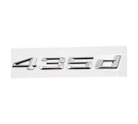 HCZION ABS Adapté for BMW Série 4 F32 F33 F36 420d 425d 428d 430d 435d 440d 450d Lettre Logo Voiture Arrière Coffre Emblème Badge Autocollants Lettres d'emblème de Voiture (Color : 435d-Chrome Silver