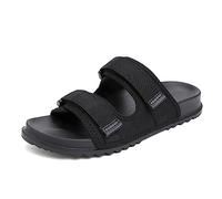 HCZION Chaussure pour diabétique, pantoufles orthopédiques de confort réglables, pantoufles larges en mousse à mémoire de forme pieds gonflés œdème sandale unisexe-Black||46