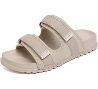 HCZION Chaussure pour diabétique, pantoufles orthopédiques de confort réglables, pantoufles larges en mousse à mémoire de forme pieds gonflés œdème sandale unisexe-Beige||43