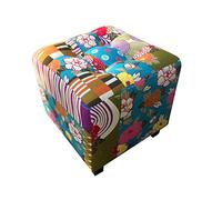 HczioN Cube Ottoman, Petit Pouf carré en Lin Ottoman capitonné à Boutons, Tabourets Ottomans capitonnés pour Le Salon, l'entrée, Le Couloir, Le Repose-Pieds, Le Support (Size : Cotton Linen B)