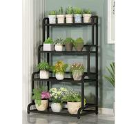 HczioN Étagère à fleurs en métal à 4 niveaux pour plusieurs plantes, porte-pot de fleurs d'intérieur, étagères à fleurs pour balcon de jardin extérieur