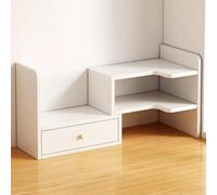 HCZION Étagères Blanches Étagères De Bureau en Bois Présentoir De Bureau Étagère De Rangement De Bureau Organisateur De Comptoir Étagère en Bambou (Color : White)