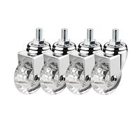 HCZION roulettes pivotantes à Tige pour Meubles, roulettes pivotantes en Caoutchouc PU Transparent avec Frein, Tige filetée M8x25mm/m10x25mm, roulettes de Remplacement silencieuses pour Meubles, 4