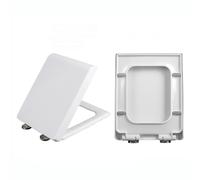 HCZKIUJY Abattant de WC à Fermeture Douce à façade carrée, Fermeture Lente, avec charnière à dégagement Rapide, Couvercle d'abattant de Toilette carré, siège de Toilette à Fixation supérieu,06C