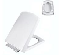 HCZKIUJY Abattant de WC carré, façade fermée avec Couvercle, matériau PP épais, siège de Toilette à Fermeture Lente et à Fermeture Douce avec charnière réglable à 360°, dégagement Rapide, f,03F