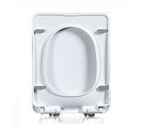 HCZKIUJY Abattant de WC rectangulaire en Plastique à Fermeture Douce, Couvercle de Toilettes à dégagement Rapide, Robuste, Facile à Nettoyer, Couvercle de Salle de Bain, carré, 04B, 06A,06A