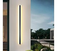 HCZKIUJY Applique Murale LED 30 W pour intérieur/extérieur, étanche IP54, lumière Chaude 3000 K, Style Moderne, Longue Bande, en métal Noir, pour Salon, Couloir, Cour (150cm/36W)