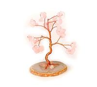 HCZKIUJY Arbre à trésors en Cristal de Chance et de Richesse, Arbre en Gravier de Fluorite Naturelle, Arbre à trésors en Pierre précieuse de guérison Naturelle des Sept Chakras, Arbre (Rose Quartz)
