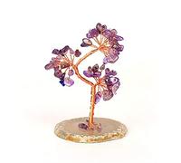 HCZKIUJY Arbre à trésors en Cristal de Chance et de Richesse, Arbre en Gravier de Fluorite Naturelle, Arbre à trésors en Pierre précieuse de guérison Naturelle des Sept Chakras, Arbre (Amethyst)