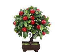 HCZKIUJY Arbre bonsaï Artificiel, Plante Artificielle bonsaï, Arbre fruitier oranger/pêcher en Pot pour la décoration de la Maison et du Salon, Ensemble de Fleurs, Fausse Plante décora(H)